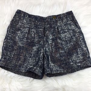 Gold Metallic & Navy Dress Shorts